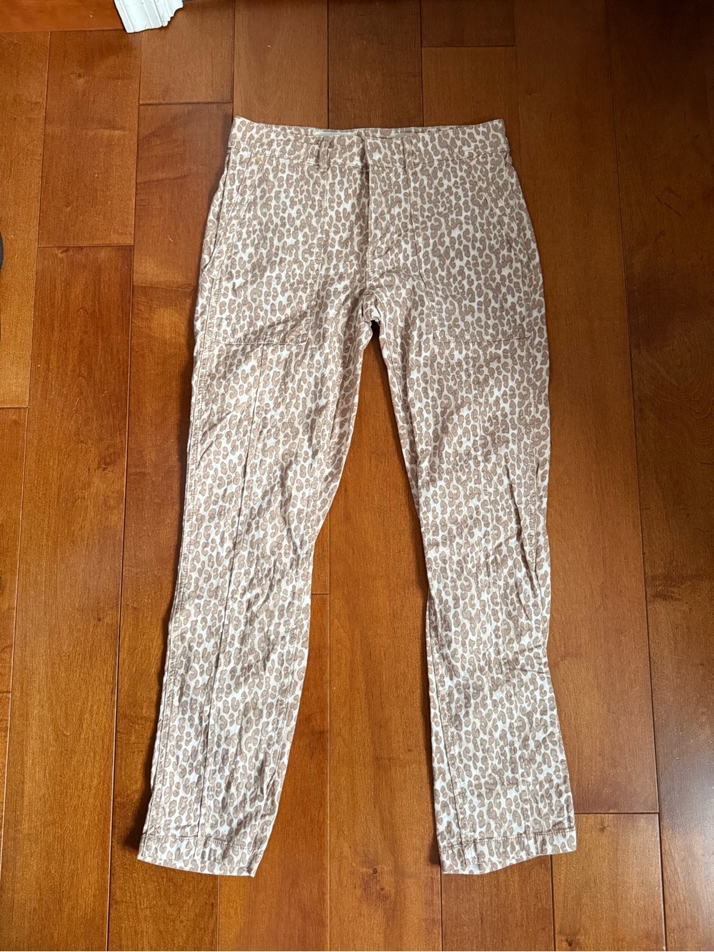 Anthropologie Neutral The Wanderer Leopard-Print Straight-Leg Pants sz 26 - Picture 2 of 6